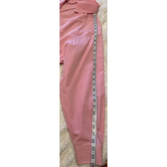 Brooks Brothers Regent Polo Button-Down Shirt Pink Cotton Men Size 17 1/2 (READ) - Picture 13 of 16